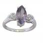 flawless Amethyst 925 Sterling Silver Purple Ring handcrafted L-1in US 5,6,7,8