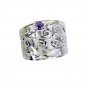seductive Amethyst Silver Purple Ring handmade  L-1in US 5,6,7,8