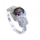 delightful Tourmaline Silver Multi Ring handmade  L-1in US 5,6,7,8