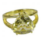 well-favored Lemon Quartz 925 Sterling Silver Yellow Ring wholesale L-1in US 5,6