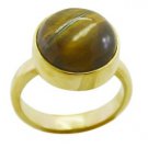 gorgeous Tiger Eye Gold Plated Brown Ring india  L-1in US 5,6,7,8