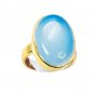 inviting Blue Chalcedony Copper Blue Ring wholesale L-1in US 5,6,7,8