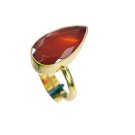 nubile Red onyx Copper Red Ring Designer L-1in US 5,6,7,8
