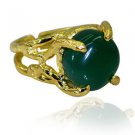 scenicbonny Green onyx Copper Green Ring Designer L-1in US 5,6,7,8