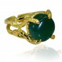 scenicbonny Green onyx Copper Green Ring Designer L-1in US 5,6,7,8
