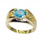 handsome Blue Topaz CZ Copper Blue Ring jaipur L-1in US 5,6,7,8