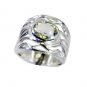 resplendent Green Amethyst Silver Green Ring gemstone L-1in US 5,6,7,8