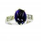 fine Amethyst Silver Purple Ring gemstone L-1in US 5,6,7,8