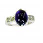 fine Amethyst Silver Purple Ring gemstone L-1in US 5,6,7,8