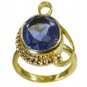 good Blue Sapphire CZ  Gold Plated Blue Ring wholesales L-1in US 5,6,7,8