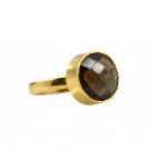 eye-catching Smoky Quartz Copper Brown Ring wholesale L-1in US 5,6,7,8