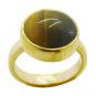 resplendent Tiger Eye Gold Plated Brown Ring gemstones L-1in US 5,6,7,8