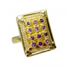 good Tourmaline 925 Sterling Silver Multi Ring Designer L-1in US 5,6,7,8
