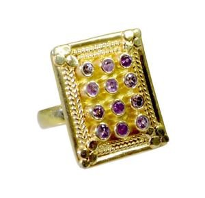 good Tourmaline 925 Sterling Silver Multi Ring Designer L-1in US 5,6,7,8