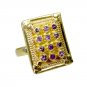good Tourmaline 925 Sterling Silver Multi Ring Designer L-1in US 5,6,7,8