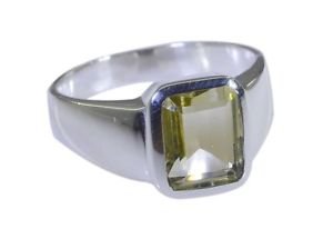 engaging Lemon Quartz 925 sterling silver Yellow Ring wholesales L-1.2in US 5,6,