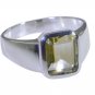engaging Lemon Quartz 925 sterling silver Yellow Ring wholesales L-1.2in US 5,6,