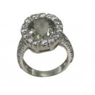 pleasant green Amethyst 925 Sterling Silver Green Ring handcrafted L-1in US 5,6,