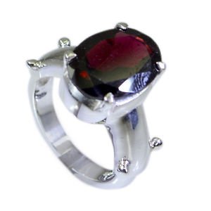 well-formed Garnet Silver Red Ring handcrafted L-1in US 5,6,7,8