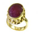 comely Indian Ruby Gold Plated Red Ring supplies L-1in US 5,6,7,8