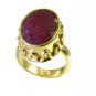 comely Indian Ruby Gold Plated Red Ring supplies L-1in US 5,6,7,8