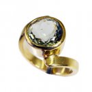 mesmeric Green Amethyst Copper Green Ring gemstones L-1in US 5,6,7,8