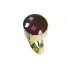 luscious Red onyx Copper Red Ring gemstones L-1in US 5,6,7,8