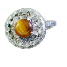 fascinating Tiger Eye Silver Brown Ring supplies L-1in US 5,6,7,8