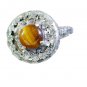 fascinating Tiger Eye Silver Brown Ring supplies L-1in US 5,6,7,8