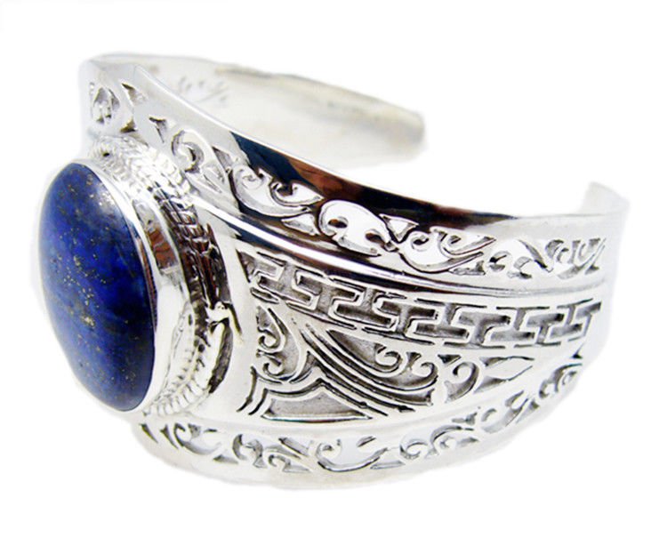 cute Lapis lazuli 925 Sterling Silver Blue Bracelet Natural gemstone US