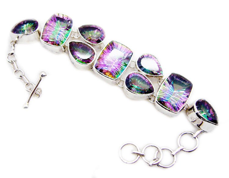 cute Mystic Quartz 925 Sterling Silver Multi Bracelet Natural supplies US