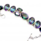 classy Mystic Quartz 925 Sterling Silver Multi Bracelet genuine suppiler US