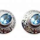 delicate Blue Topaz 925 Sterling Silver Blue Earring genuine freely US