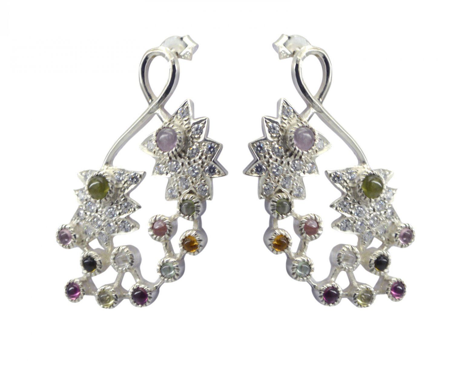 appealing Tourmaline 925 Sterling Silver Multi Earring genuine wholesale US