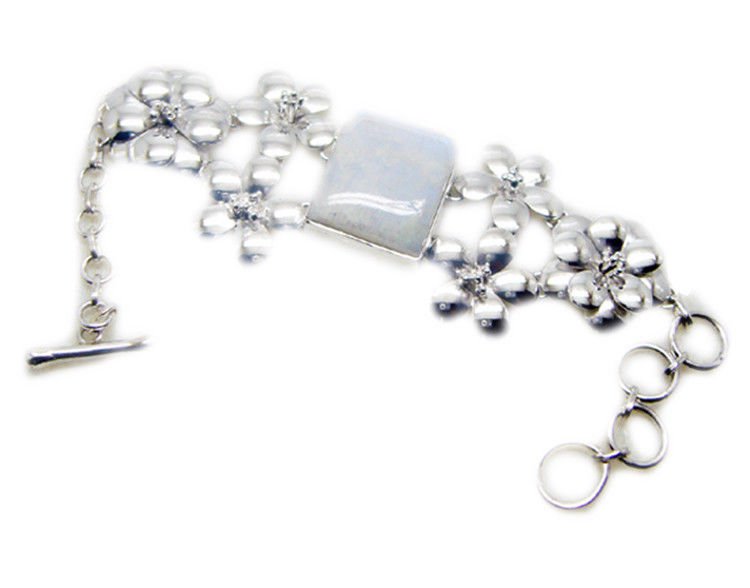 excellent Rainbow moonstone 925 Sterling Silver White Bracelet india US