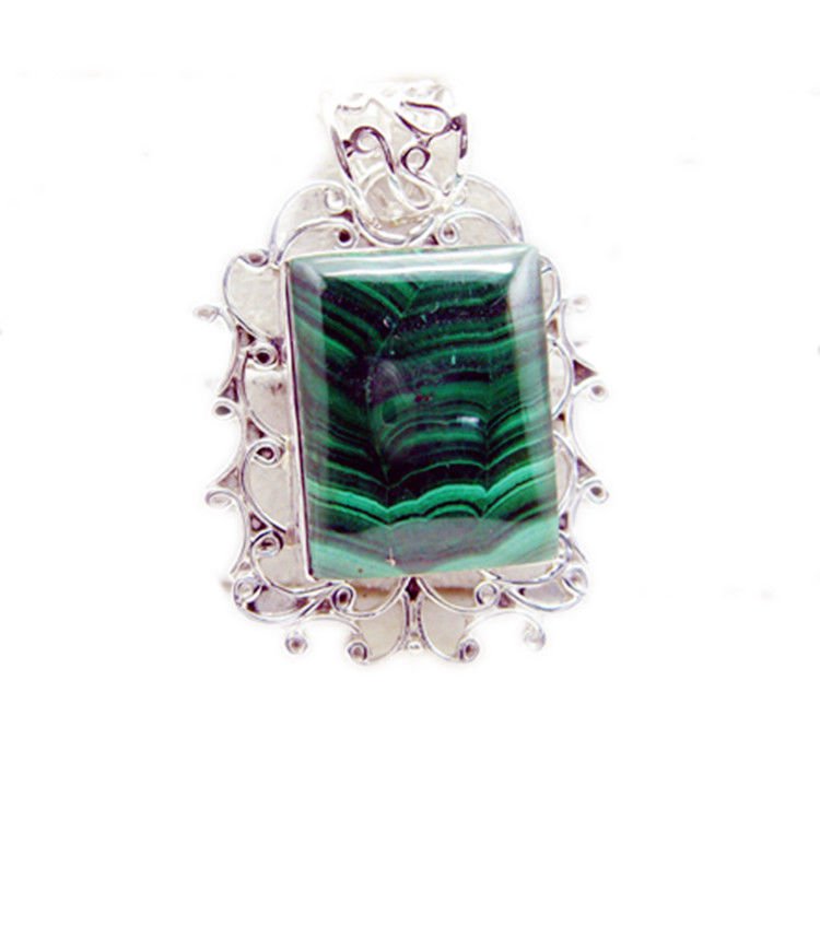 grand Malachite 925 Sterling Silver Multi Pendant genuine general US