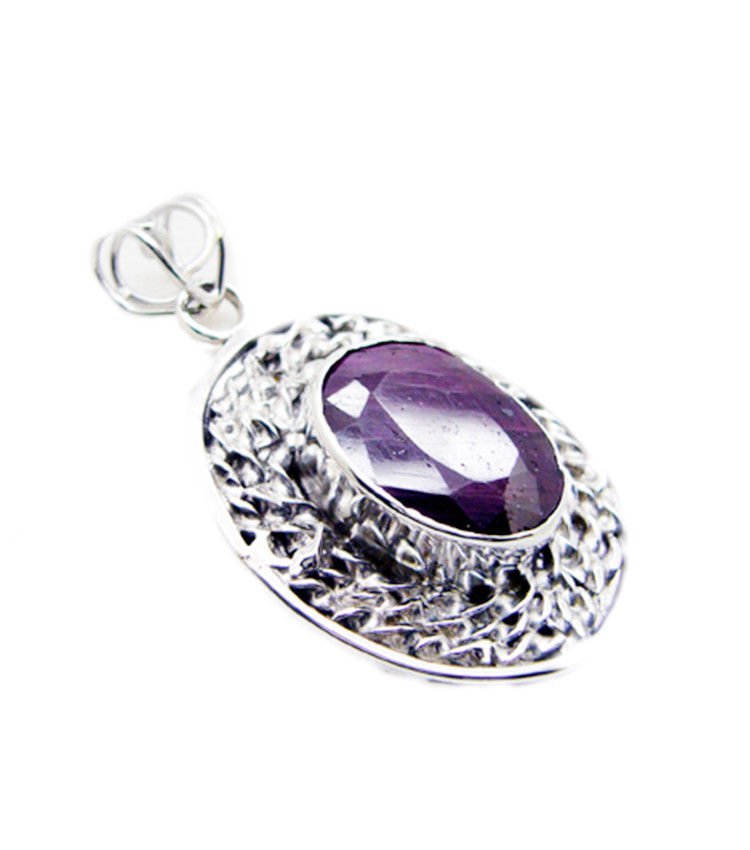 excellent Indian Ruby 925 Sterling Silver Red Pendant Natural handmade US