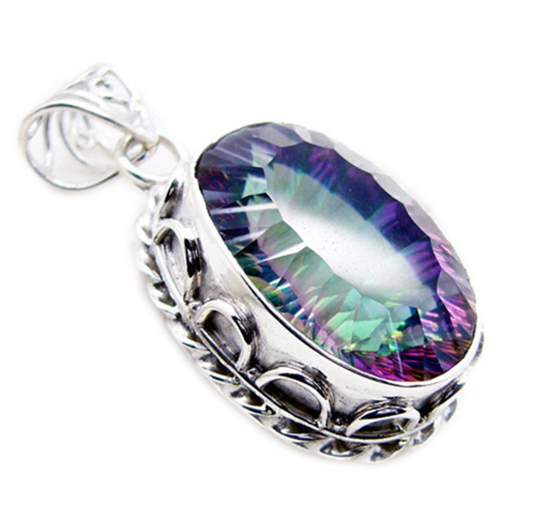 enticing Mystic Quartz 925 Sterling Silver Multi Pendant genuine common US