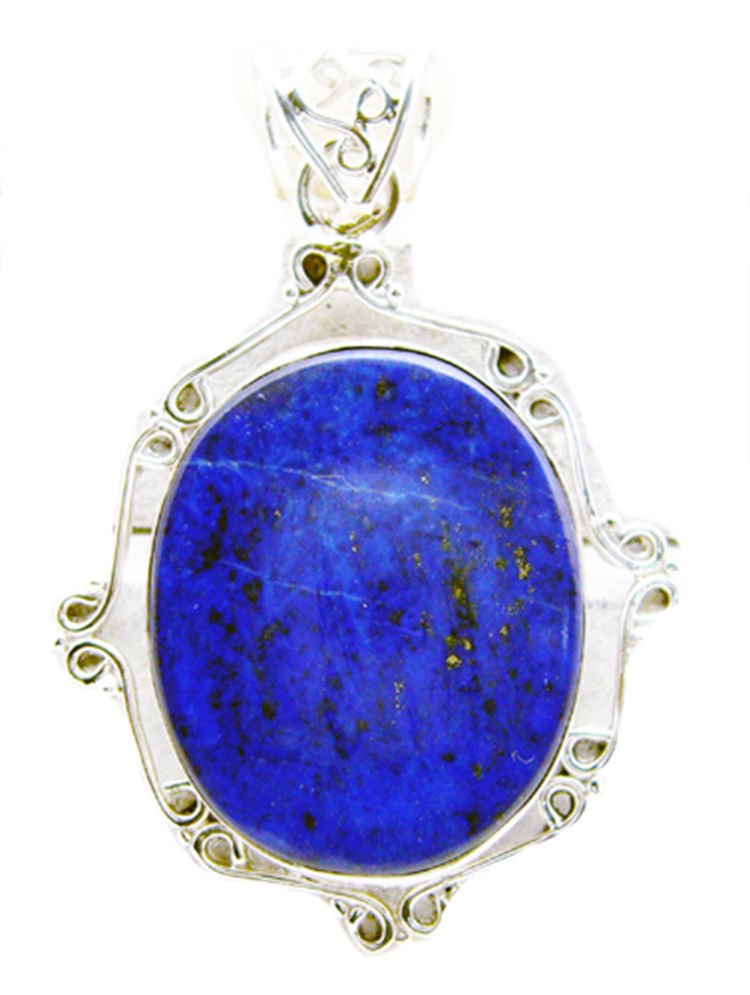 exquisite Lapis Lazuli 925 Sterling Silver Blue Pendant genuine casually US