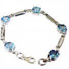 appealing Blue Topaz 925 Solid Sterling Silver Blue Bracelet genuine general US