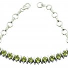 charming Peridot 925 Sterling Silver Green Bracelet Natural suppiler US