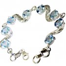 captivating Blue Topaz Solid Sterling Silver Blue Bracelet genuine exporter US