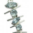 delicate Blue Topaz 925 Sterling Silver Blue Pendant genuine generally US