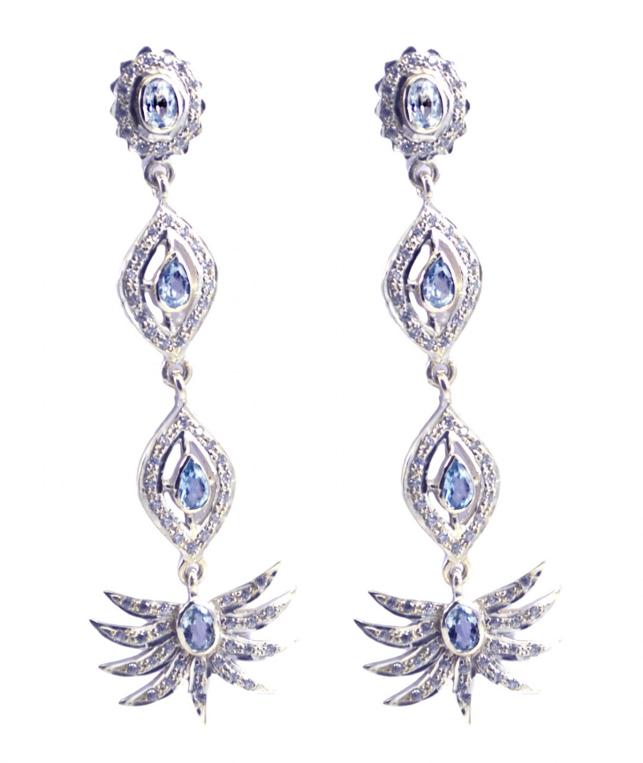 bewitching Blue Topaz 925 Sterling Silver Blue Earring Natural gemstone US