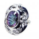 attractive Mystic Quartz 925 Sterling Silver Multi Ring Natural Designer US