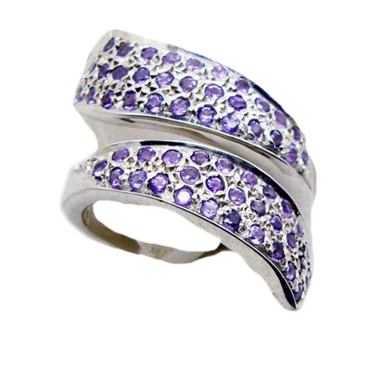 fine Amethyst 925 Sterling Silver Purple Ring genuine Designer US