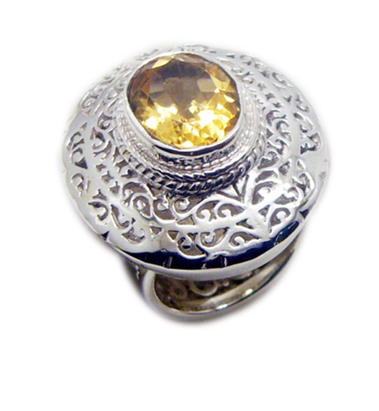 fascinating Citrine 925 Sterling Silver Yellow Ring Natural common US