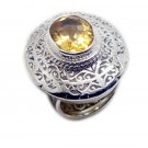 fascinating Citrine 925 Sterling Silver Yellow Ring Natural common US