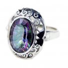 bonnie Mystic Quartz 925 Sterling Silver Multi Ring genuine gemstones US