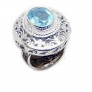 charming Blue Topaz 925 Sterling Silver Blue Ring genuine jaipur US